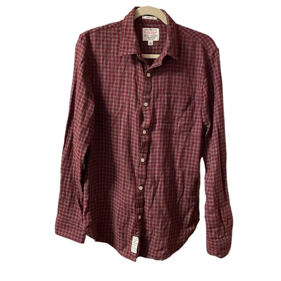 LUCKY BRAND MENS CHECKERED FLANNEL TOP - Picture 1 of 5